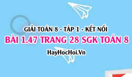 Giải bài 1.47 trang 28 Toán 8 Tập 1 SGK Kết nối tri thức